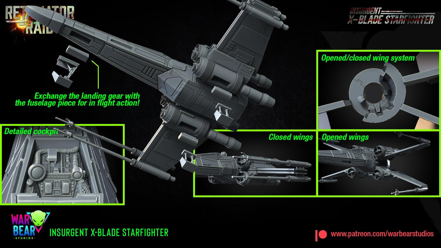Insurgent x-blade (x-wing proxy) star wars rpg legion shatterpoint compatible - war bear