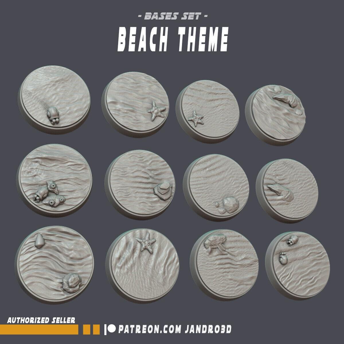 Beach bases 27mm / 50mm  -star wars legion compatible jandro3d