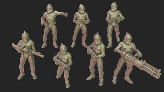 7 x clone troopers proxy - star wars legion shatterpoint compatible warblade