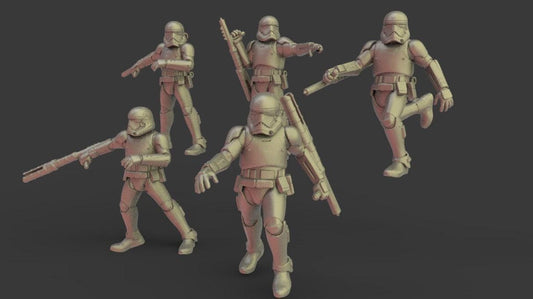 5 x z6 shock troopers proxy - star wars legion shatterpoint compatible warblade