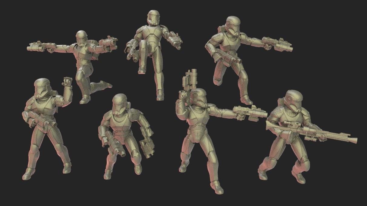 7 x elite troopers proxy - star wars legion shatterpoint compatible warblade