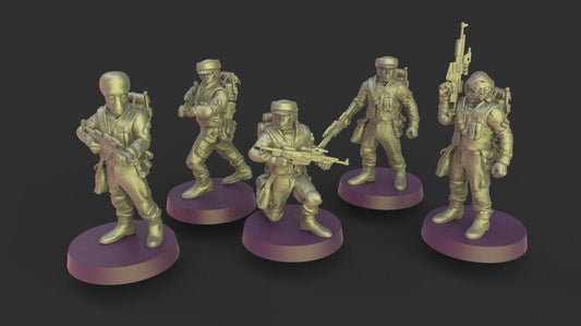5 x rebel fighters proxy - star wars legion shatterpoint compatible warblade