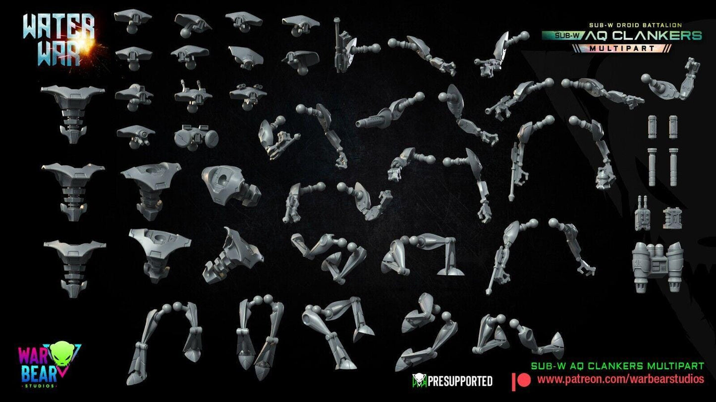 7 aqua clanker droids  star wars legion rpg shatterpoint compatible war bear