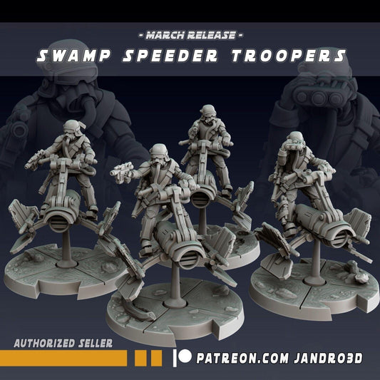 4 x swamp speeder troopers -star wars legion compatible jandro3d