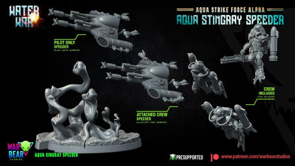 Aqua stingray trooper speeder star wars legion shatterpoint compatible war bear