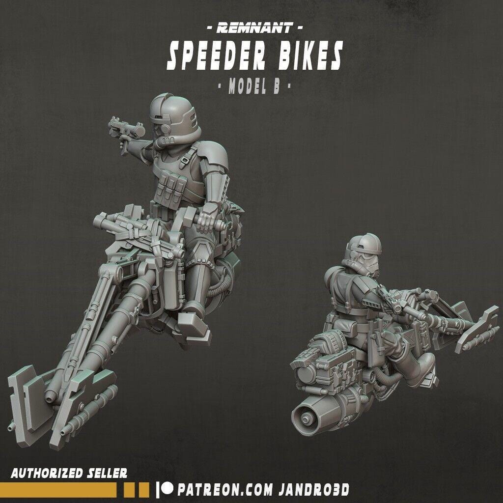 Remnant speeder bikes single/bundle - star wars legion compatible jandro3d