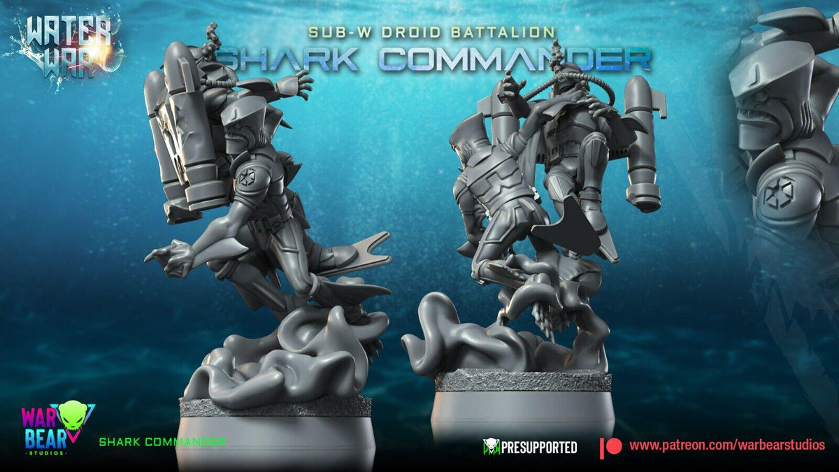 Aqua droid shark commander star wars legion rpg shatterpoint compatible war bear