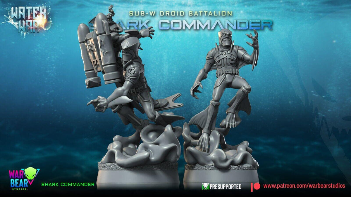 Aqua droid shark commander star wars legion rpg shatterpoint compatible war bear