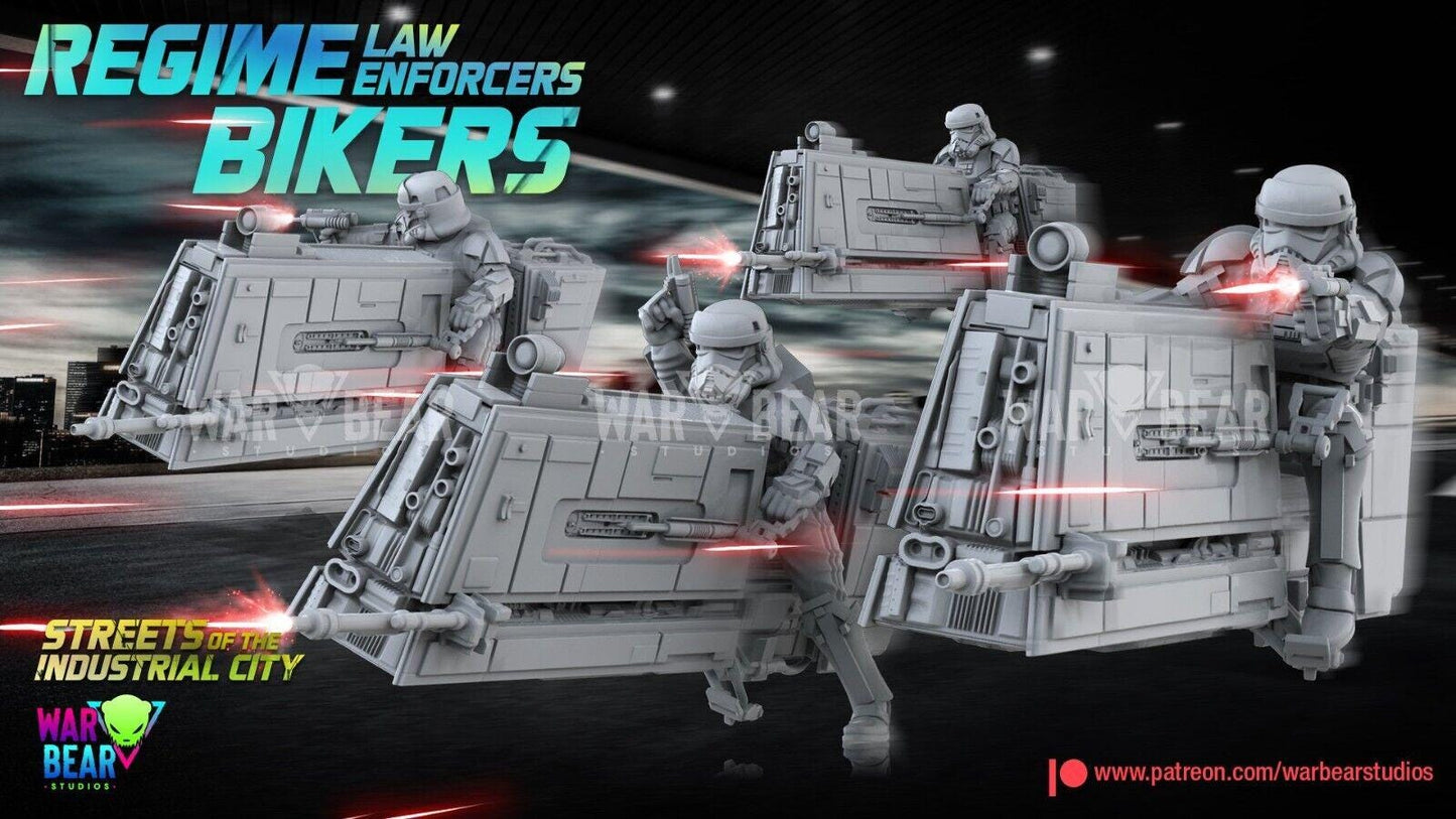 4 imp law enforcers bike star wars rpg legion shatterpoint compatible  war bear