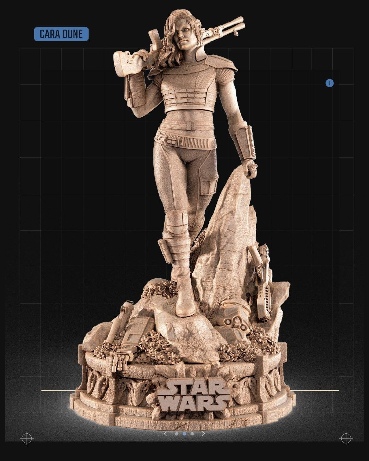 June star wars themed 3d figure diorama sculpture sw3d anakin bantha cara dune sw3d