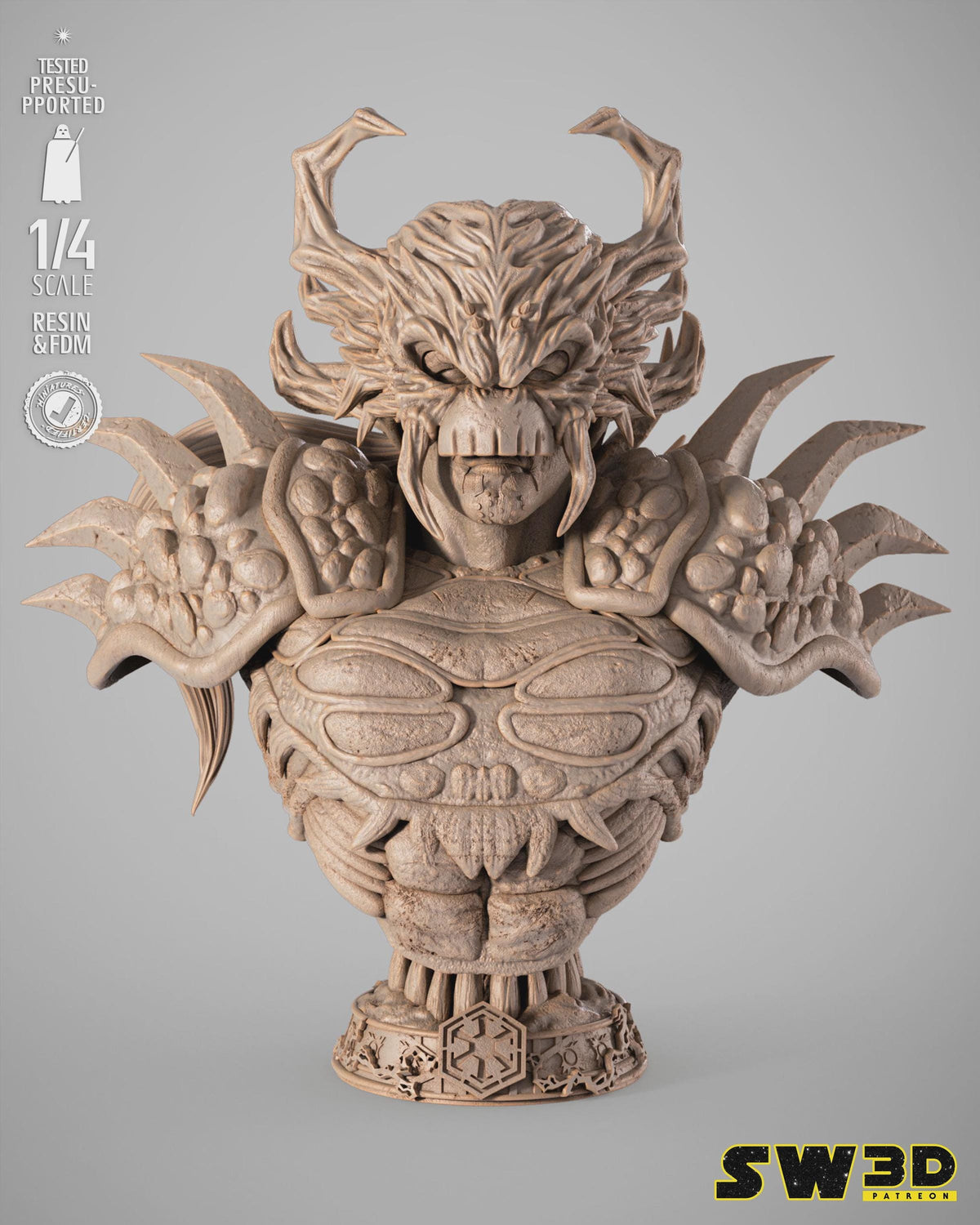 Darth krayt portrait bust star wars themed 3d bust / sculpture by sw3d