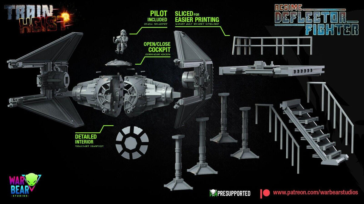 Tie fighter/interceptor (deflector) w/ option platform star wars rpg legion shatterpoint compatible - war bear