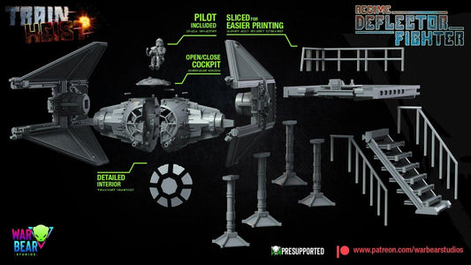Tie fighter/interceptor (deflector) w/ option platform star wars rpg legion shatterpoint compatible - war bear