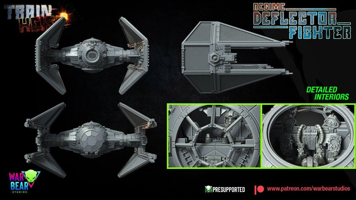 Tie fighter/interceptor (deflector) w/ option platform star wars rpg legion shatterpoint compatible - war bear