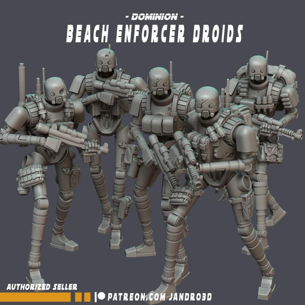 4 x dominion beach enforcer droids - star wars legion compatible jandro