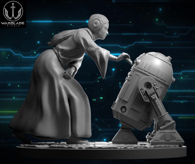 Leia and r2d2proxy - star wars rpg legion shatterpoint compatible warblade
