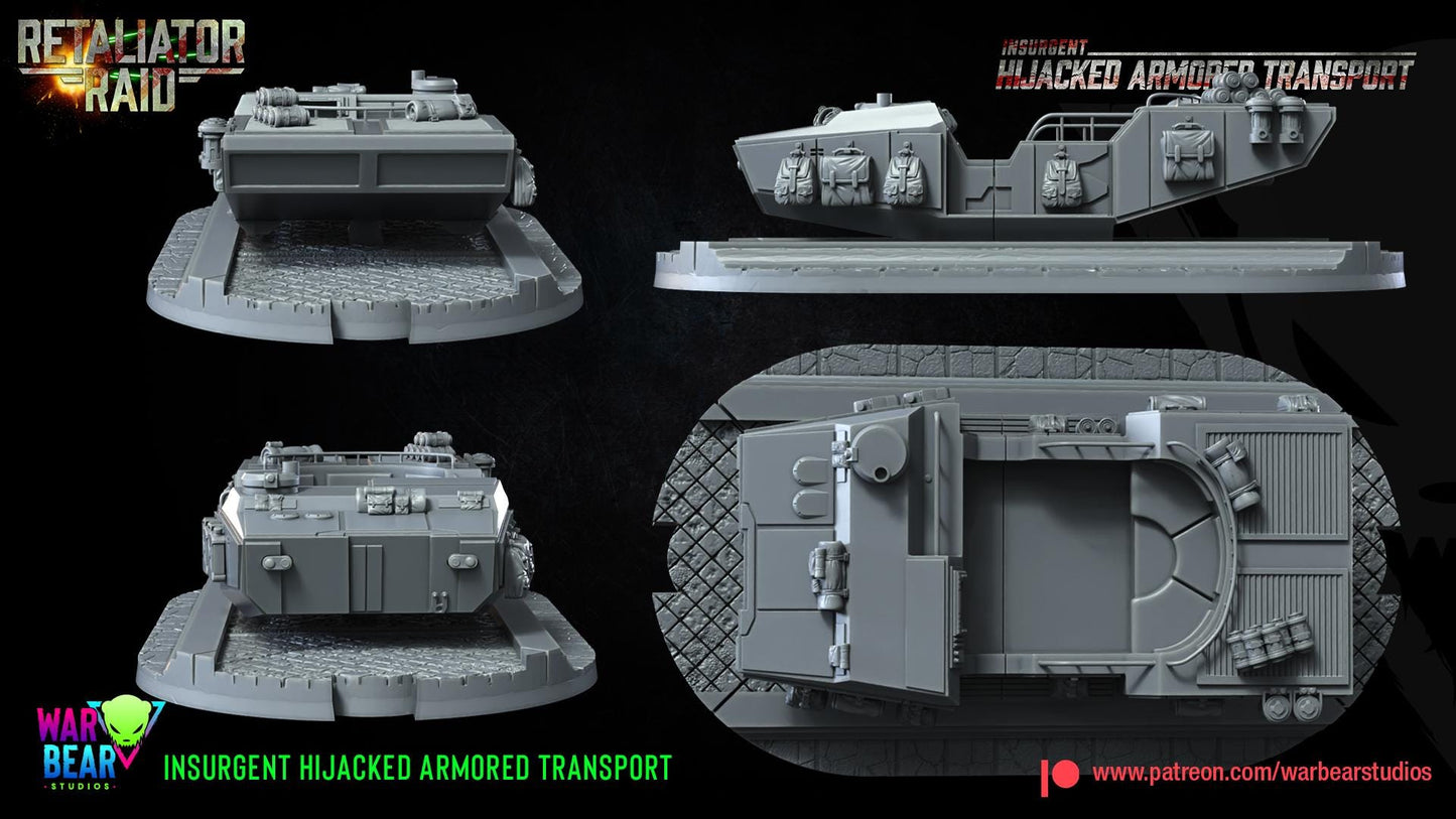 Insurgent (rebel) hijacked armored transport star wars legion rpg shatterpoint compatible warbear