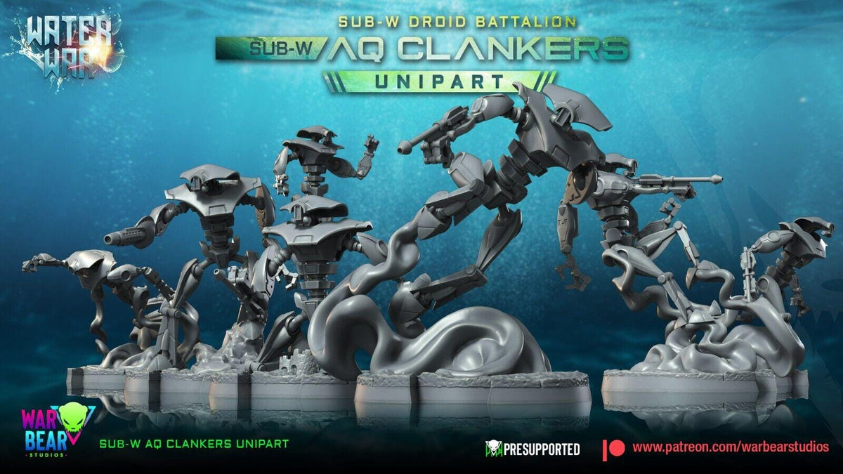 7 aqua clanker droids  star wars legion rpg shatterpoint compatible war bear