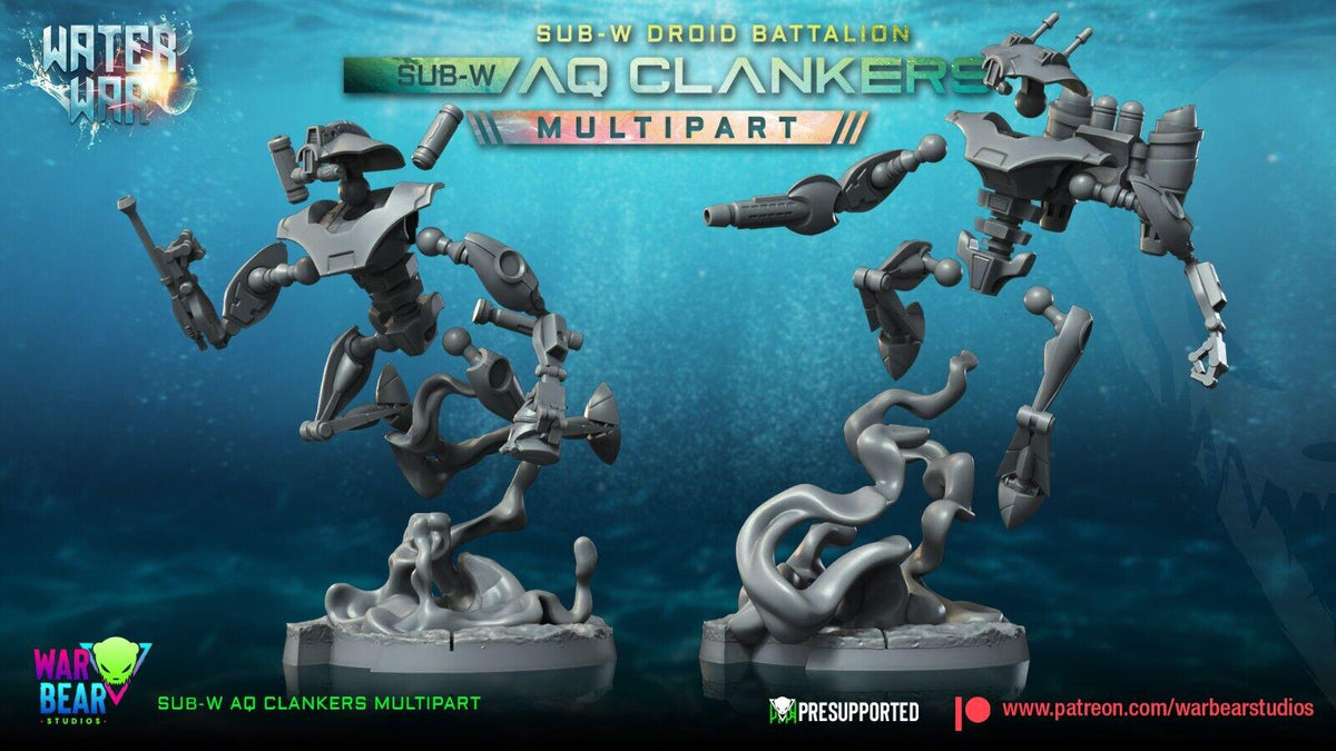 7 aqua clanker droids  star wars legion rpg shatterpoint compatible war bear