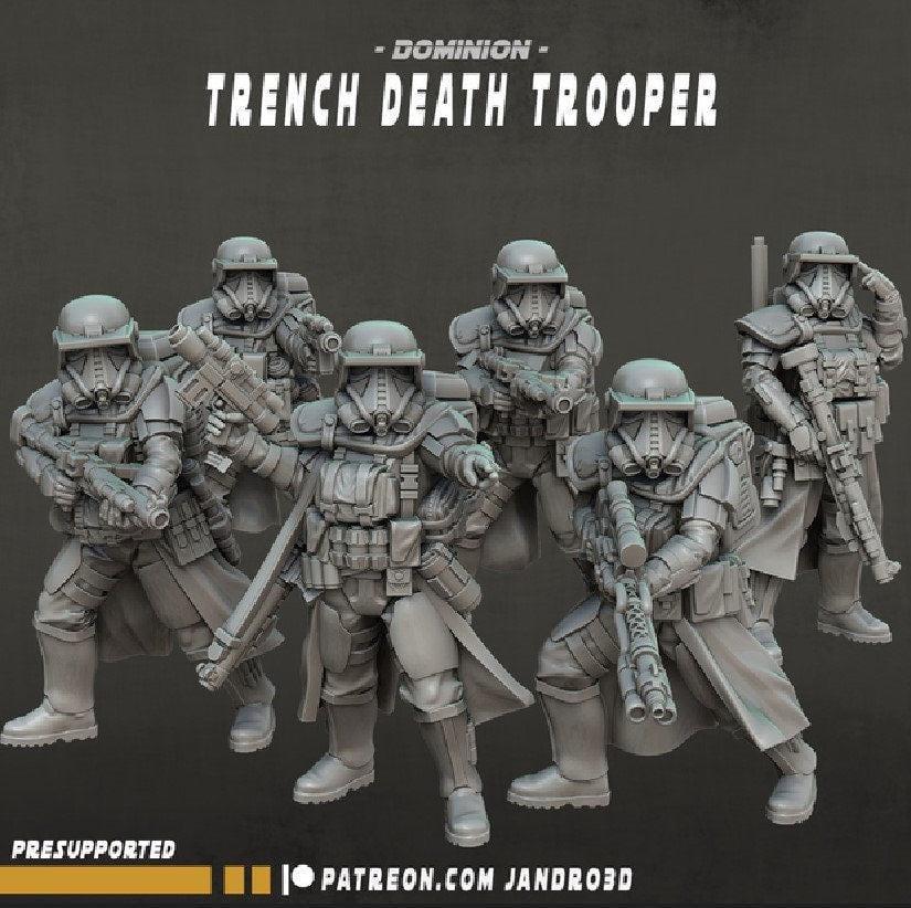 6 x trench death troopers - dominion - star wars legion compatible jandro3d