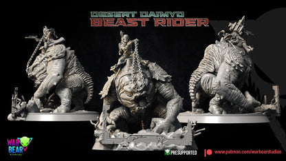 Bobba fett riding rancor - desert daimyo beast rider sculpture by war bear