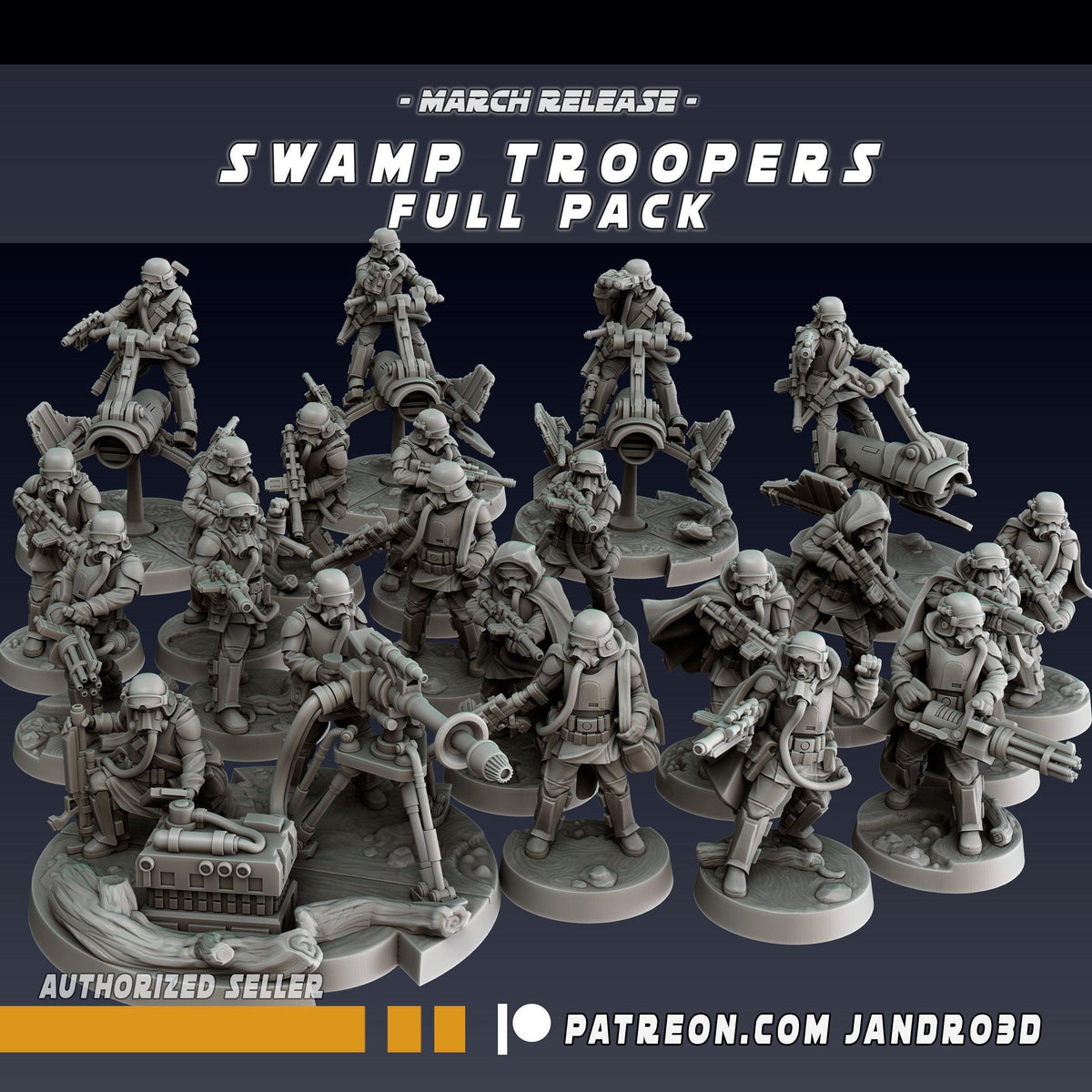 Swamp troopers, speeders & heavy weapon - star wars legion compatible jandro