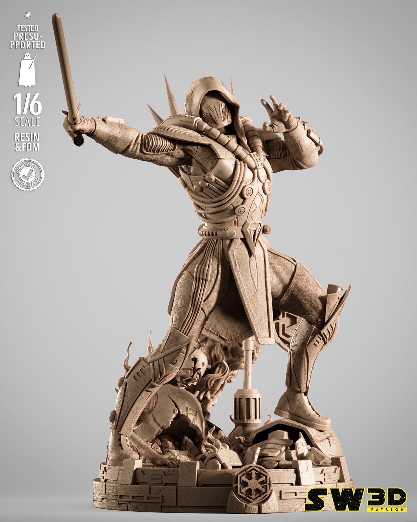Darth marr sculpture star wars themed 3d bust / sculpture by sw3d