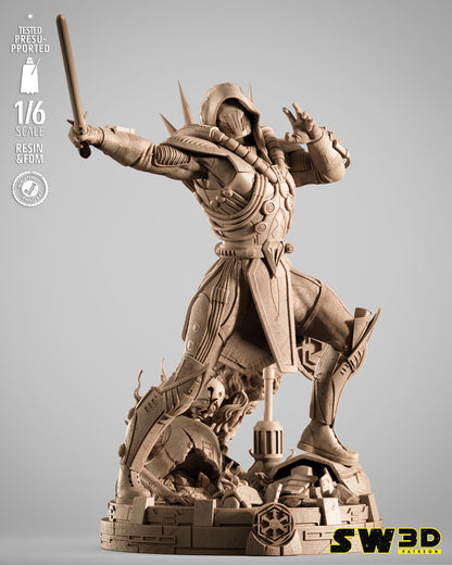Darth marr sculpture star wars themed 3d bust / sculpture by sw3d