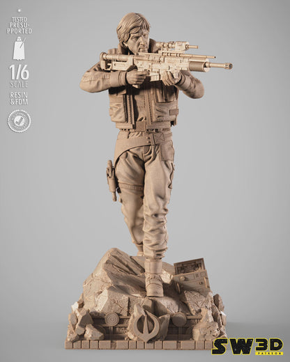 Cassian andor sculpture star wars themed 3d bust / sculpture by sw3d