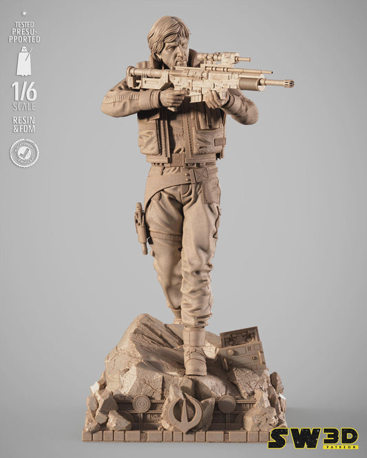 Cassian andor sculpture star wars themed 3d bust / sculpture by sw3d