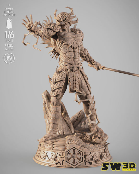 Darth krayt sculpture star wars themed 3d bust / sculpture by sw3d