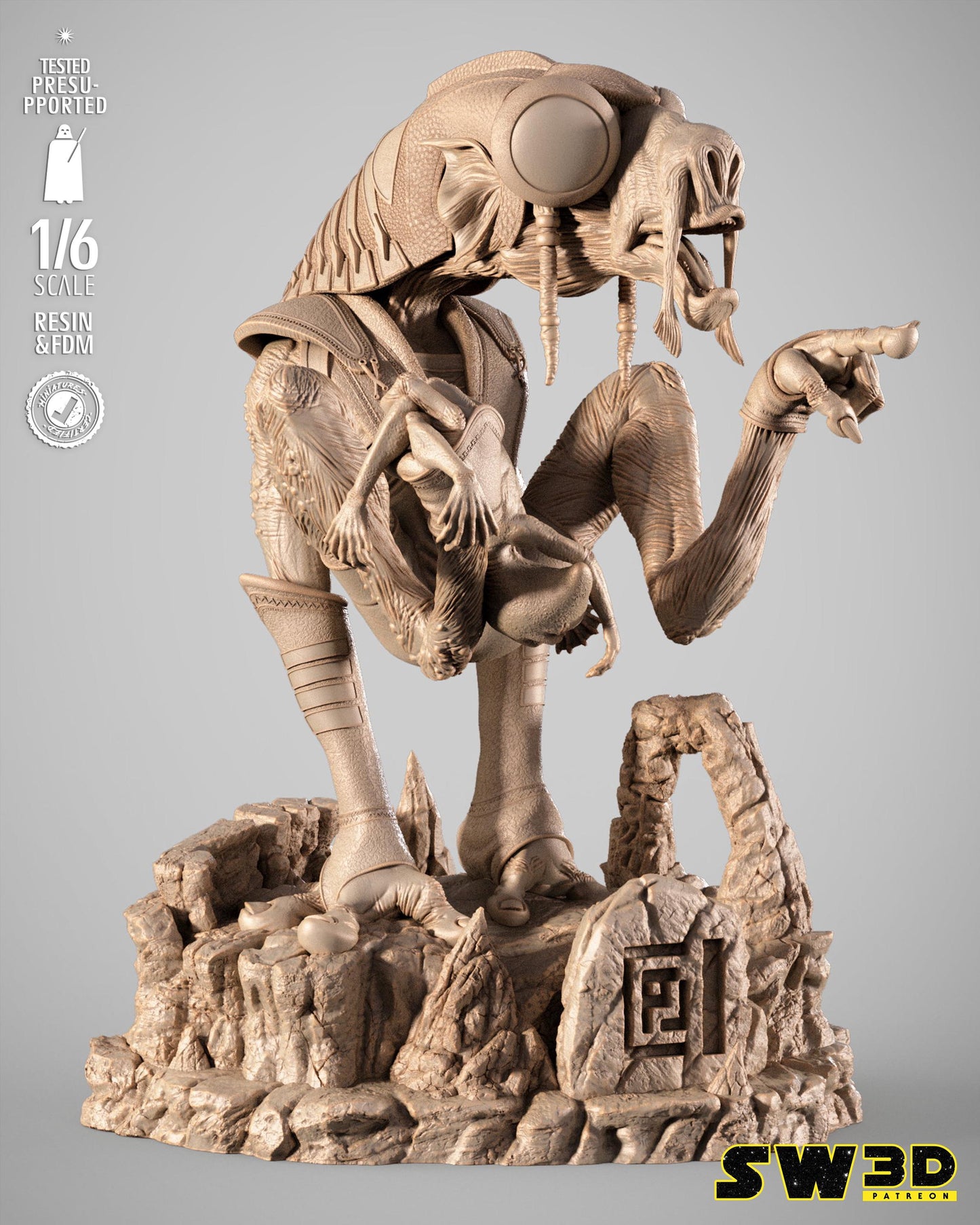 Sebulba sculpture star wars themed 3d bust / sculpture by sw3d