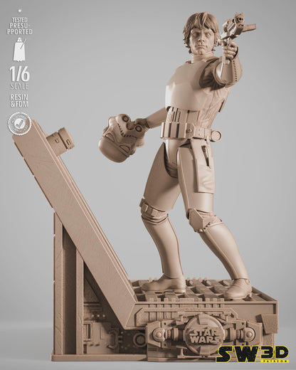 Luke stormtrooper sculpture star wars themed 3d bust / sculpture by sw3d