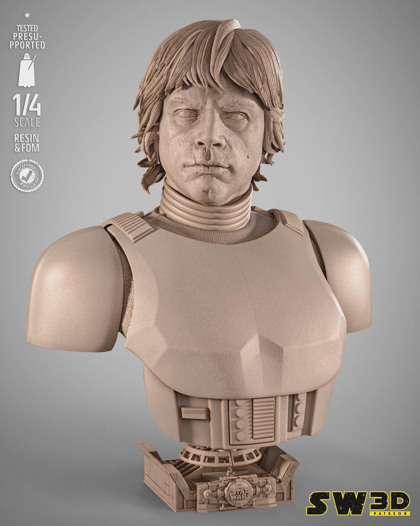 Luke stormtrooper portrait bust star wars themed 3d bust / sculpture by sw3d
