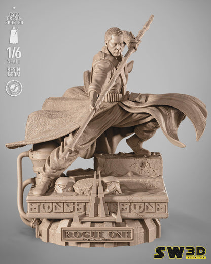 Chirrut imwe sculpture star wars themed 3d bust / sculpture by sw3d