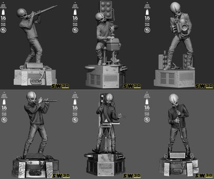 Cantina band sculptures star wars themed 3d bust / sculpture by sw3d