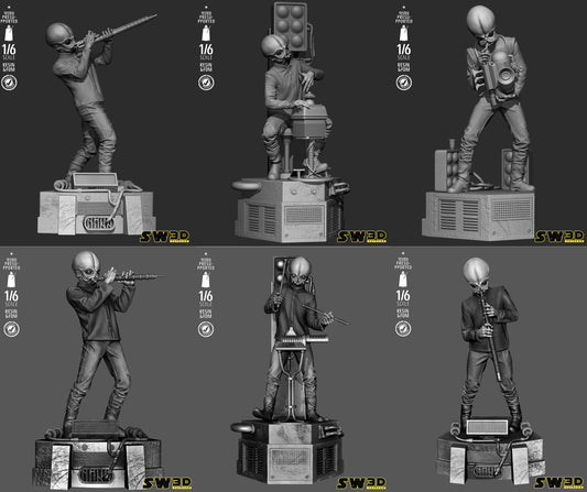 Cantina band sculptures star wars themed 3d bust / sculpture by sw3d