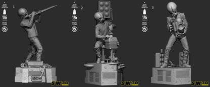 Cantina band sculptures star wars themed 3d bust / sculpture by sw3d