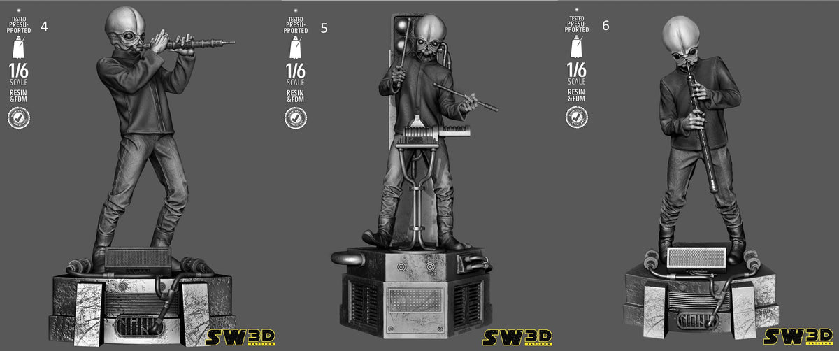 Cantina band sculptures star wars themed 3d bust / sculpture by sw3d