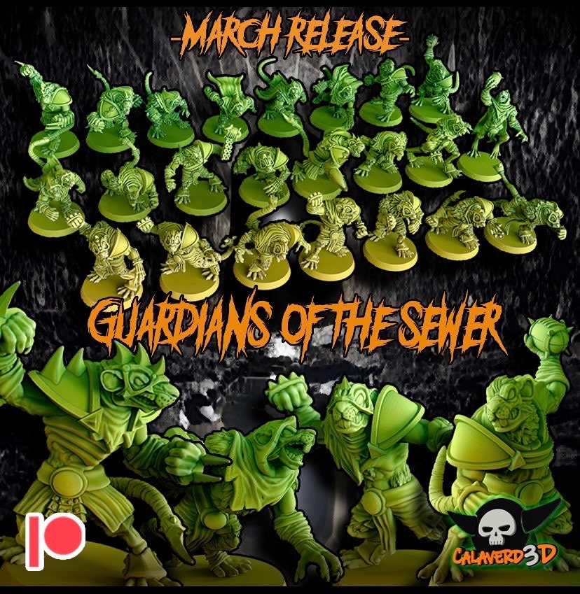 Classic Rats guardians of the Sewer Fantasy Football Team W/mutations Calaverd
