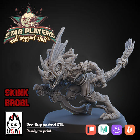 2x Lizardmen Skink Brobl & Bron Fantasy Football Star Player UGNI