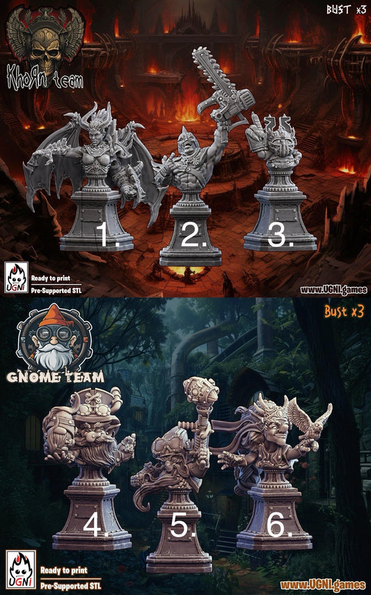 Various Fantasy Football Figure Busts by