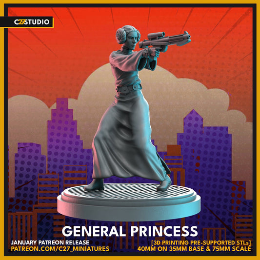 Princess Leia (General Princess) proxy - Star Wars Legion Shatterpoint compatible C27 Minis