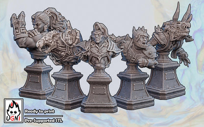 Various Fantasy Football Figure Busts by