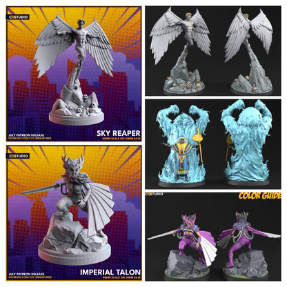 Magik, Tommy, Bastion, Ebony Man, Storm, Famine, Triton, Deathbird, Archangel Proxy Superhero - Crisis Protocol compatible C27 Minis