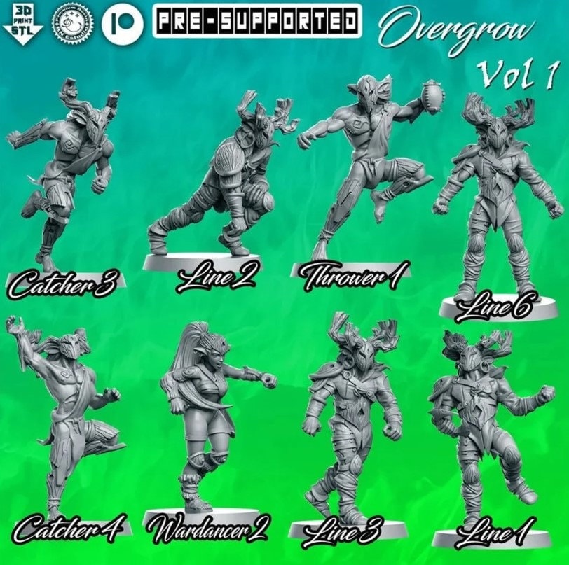 Wood Elf Fantasy Football Team  - RN Studios Mythbowl Overgrown
