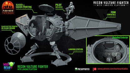 Tie Recon Vulture with landing platform Star Wars RPG Legion Shatterpoint compatible - War Bear