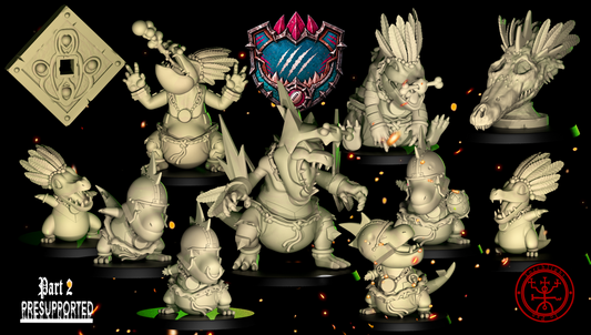 Chibi Lizardmen Fantasy Football Team Torchlight TLM The King Ghidorahs
