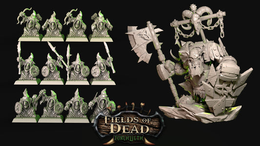 D&D Fantasy RPG gaming set - Torchlight studio miniatures Fields of Dead