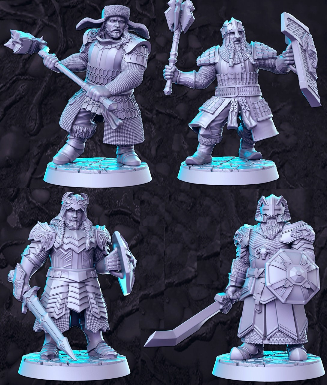 Dwarves - D&D Dungeons and Dragons Fantasy RPG gaming - RN Estudio miniatures